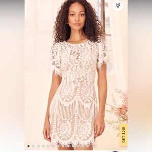 Lulus white lace dress